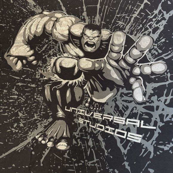Vintage Incredible Hulk Shirt XXL Black Universal Studios Coaster Y2K Marvel - Picture 3 of 10